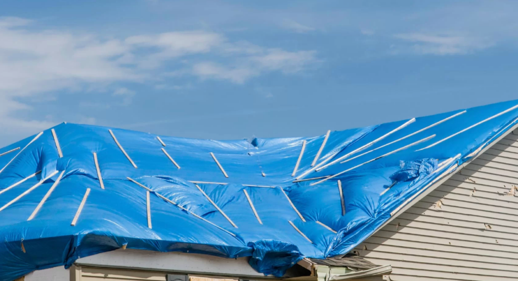 roof tarp installation